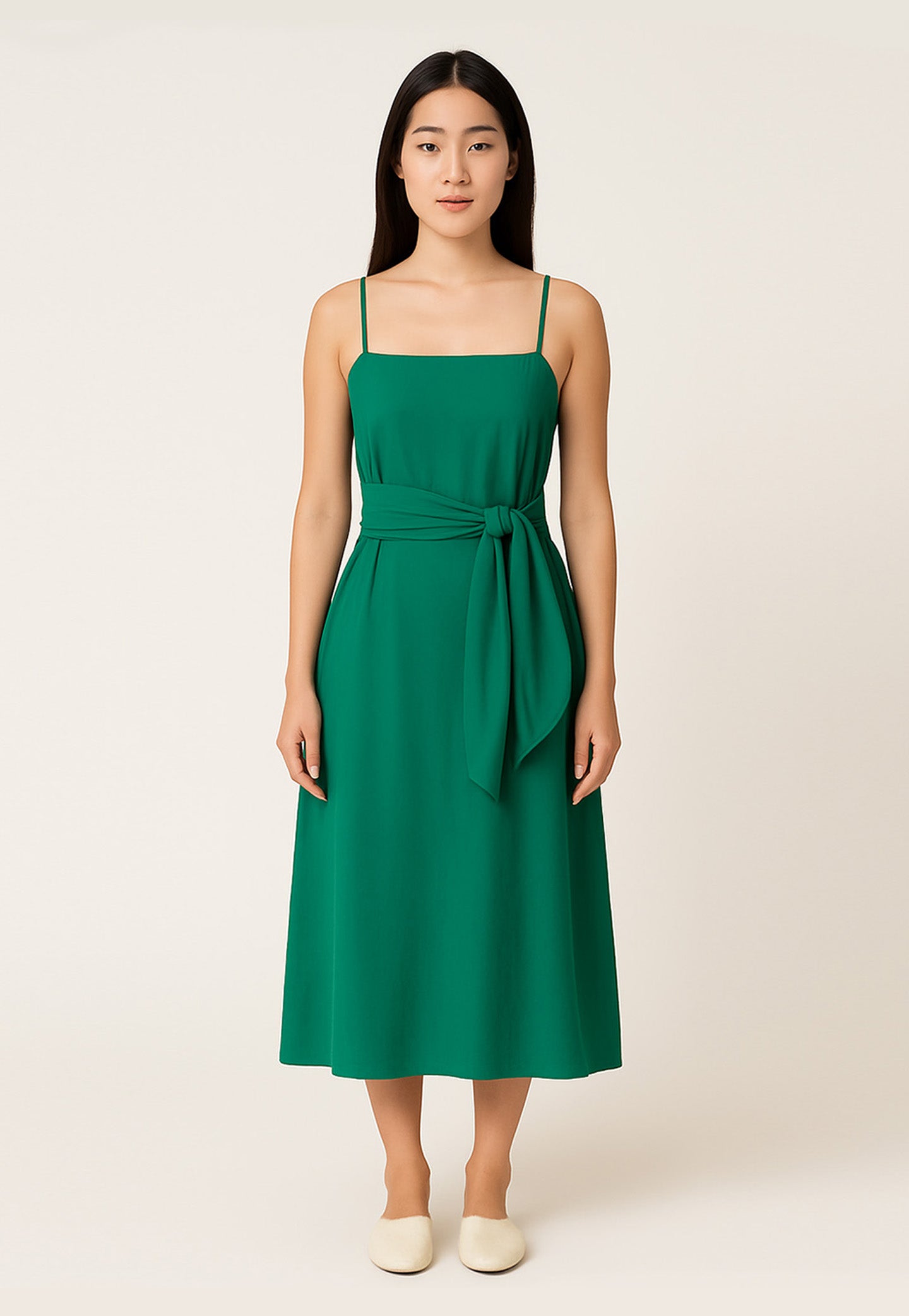 Salient Label Ember Tie Sash Cami Dress in Emerald SALIENT LABEL Salient Label Ember Tie Sash Cami Dress in Emerald SALIENT LABEL