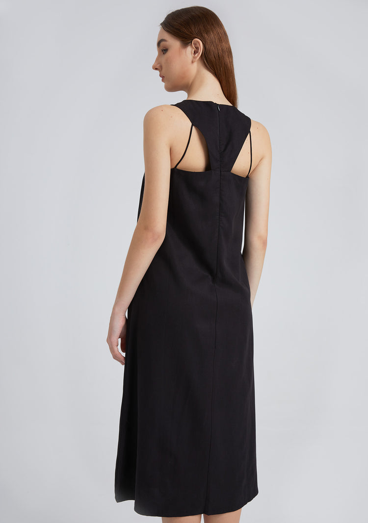 Odette Tencel™ Midi Dress in Black