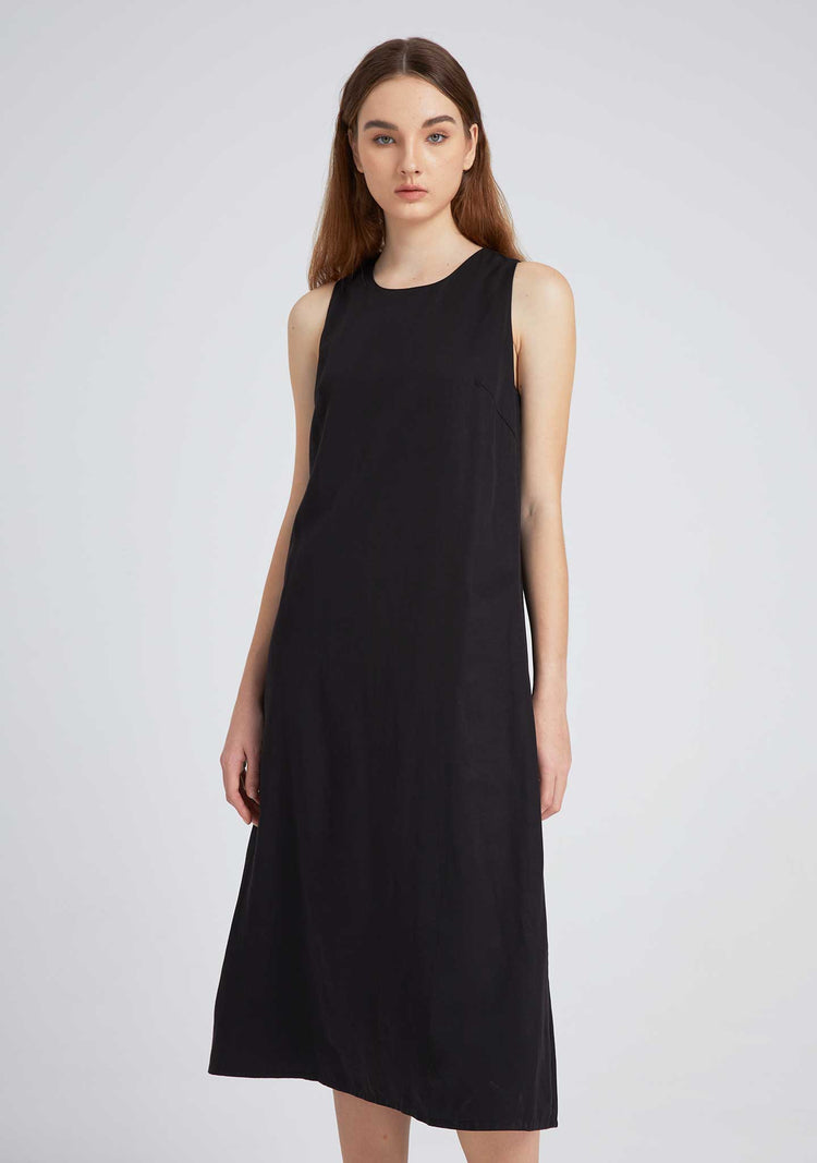 Odette Tencel™ Midi Dress in Black