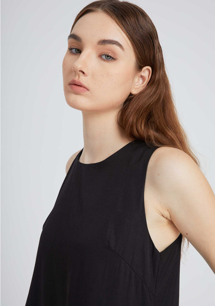Odette Tencel™ Midi Dress in Black