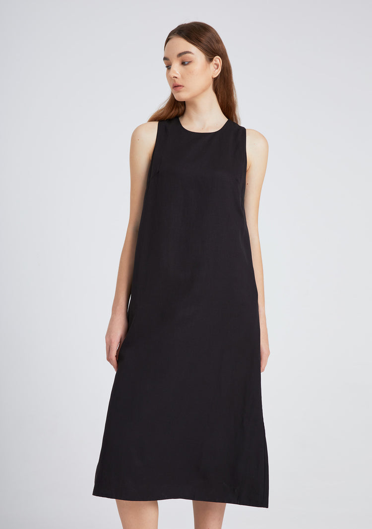 Odette Tencel™ Midi Dress in Black