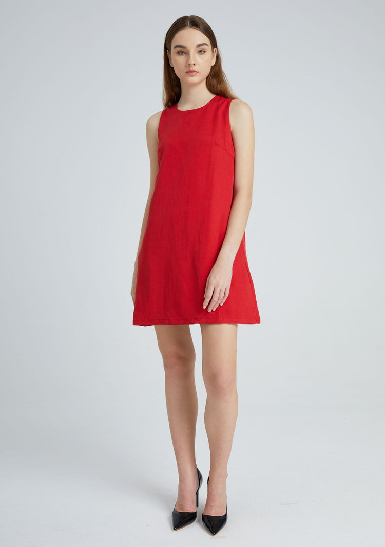 Odette Dress Short Salient Label front view red