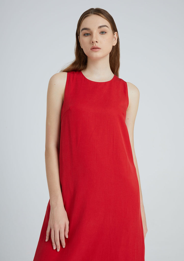 Odette Dress Short Salient Label half view red