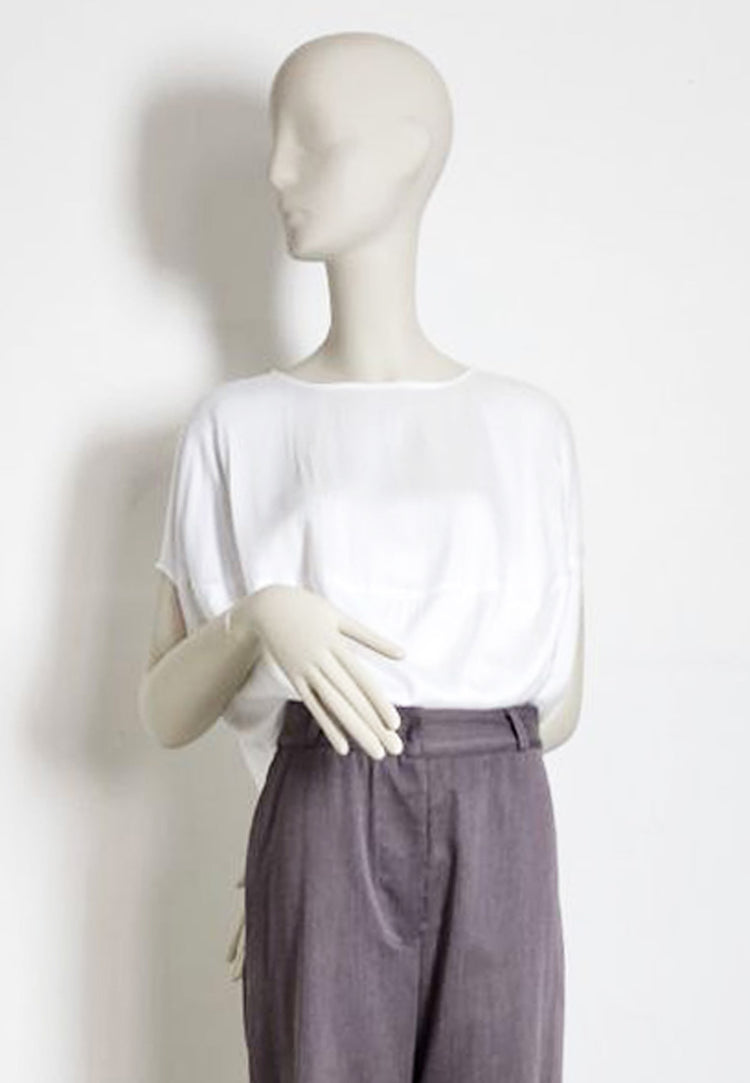 RGE Viscose Sateen Draped Bubble top