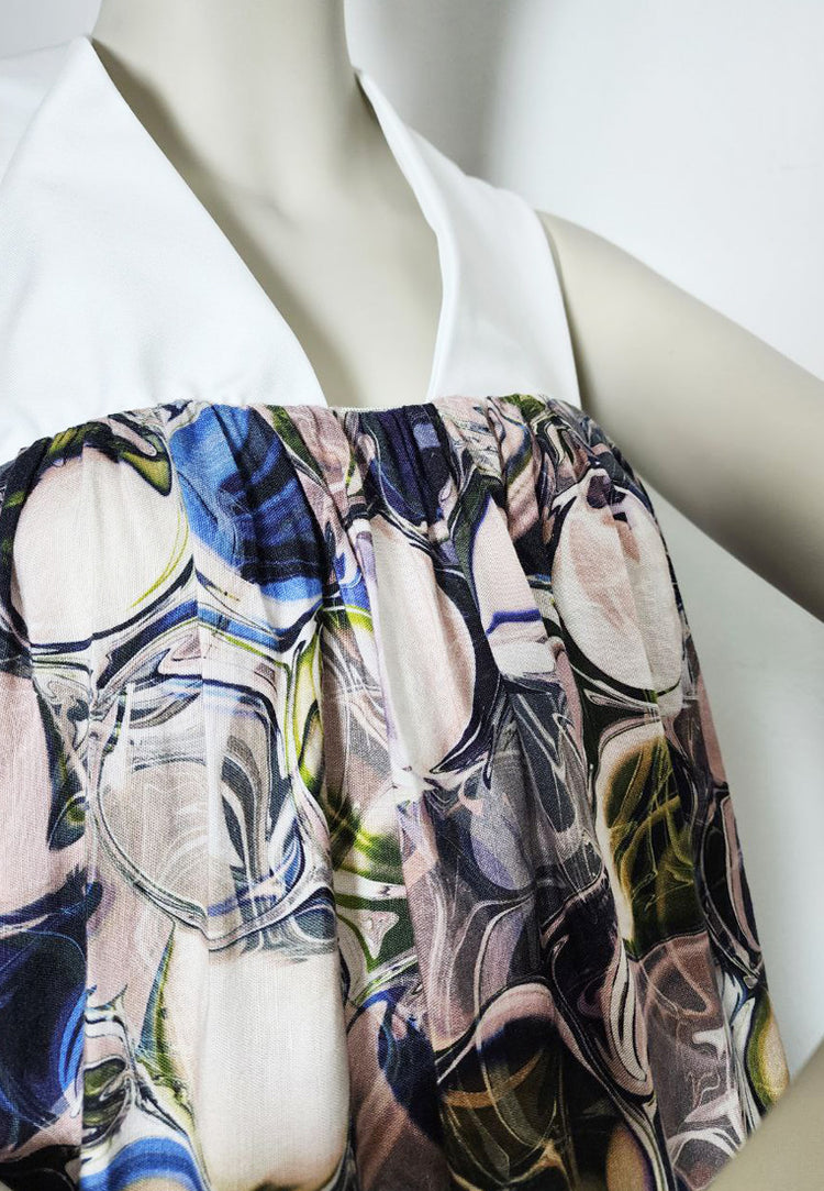 Halterneck Printed Bubble Maxi dress