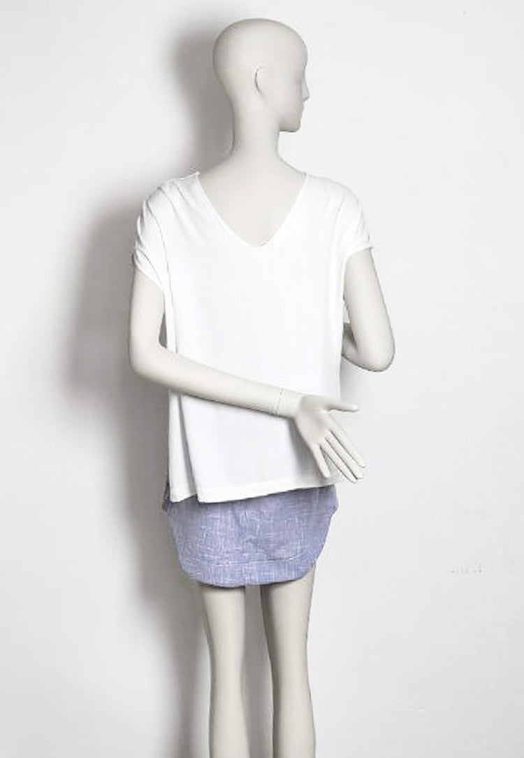 RGE Curved Hem Pencil Skirt in Periwinkle