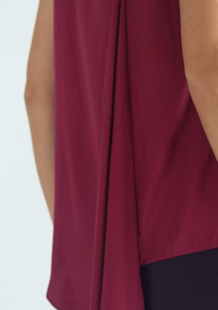 LEONARDA DRAPED BACK TOP - SALIENT LABEL