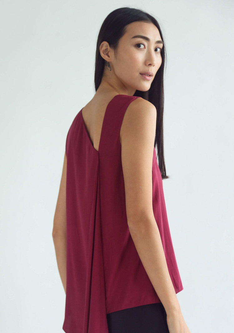 LEONARDA DRAPED BACK TOP - SALIENT LABEL