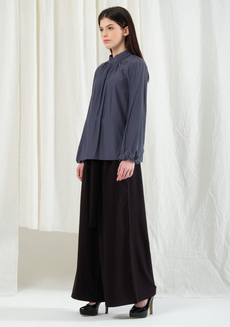 Orya High Neck Top - Prussian - SALIENT LABEL