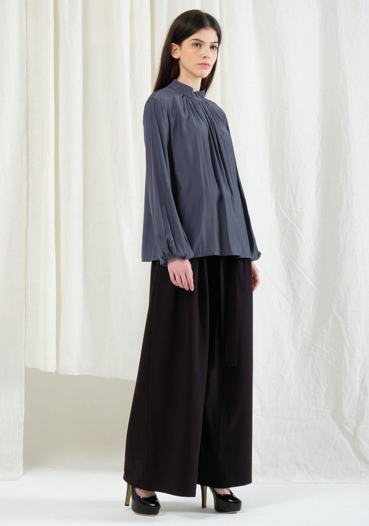 Orya High Neck Top - Prussian - SALIENT LABEL