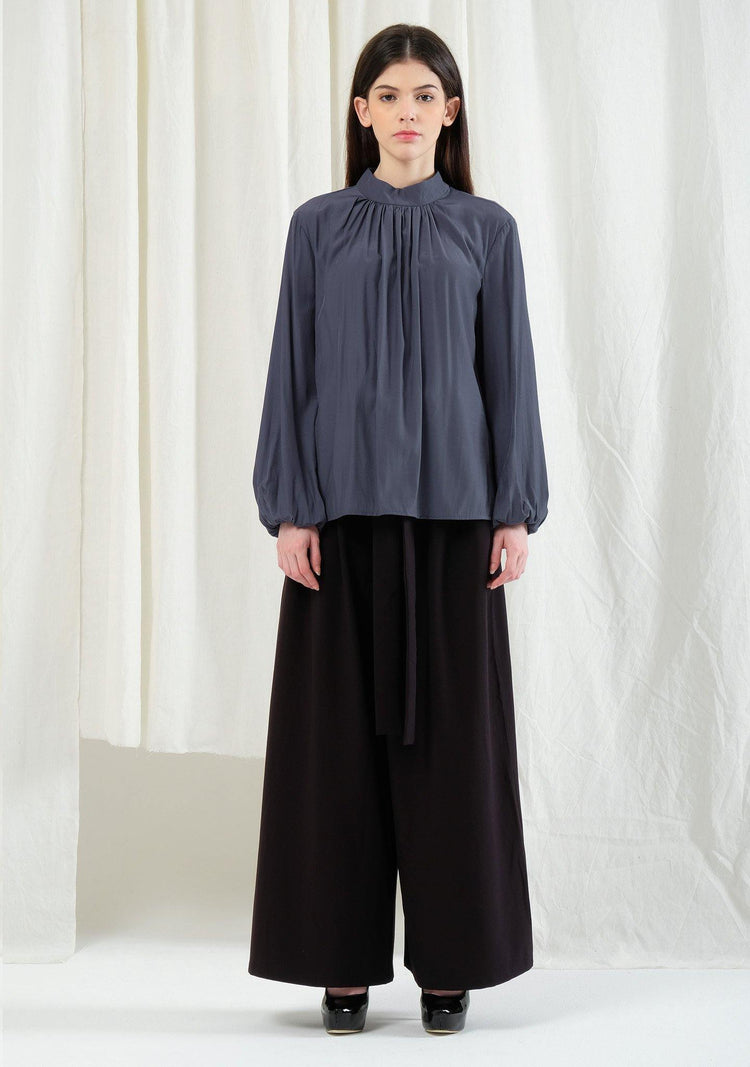 Orya High Neck Top - Prussian - SALIENT LABEL
