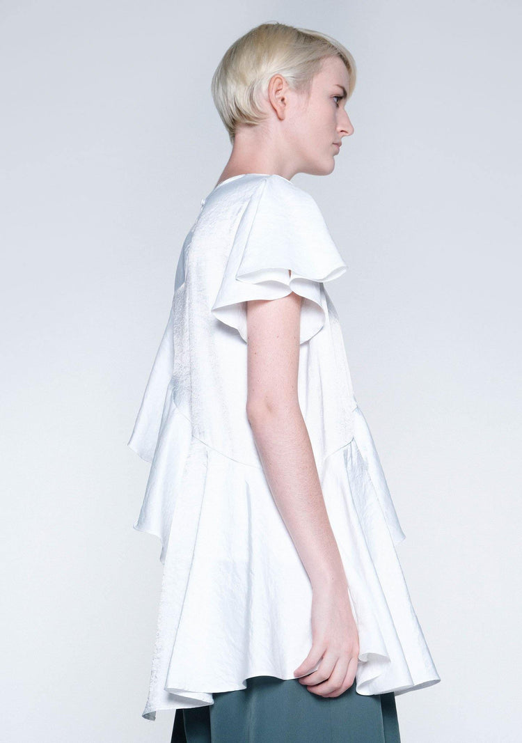 OPHELIA RUFFLE TOP - STAR WHITE - SALIENT LABEL