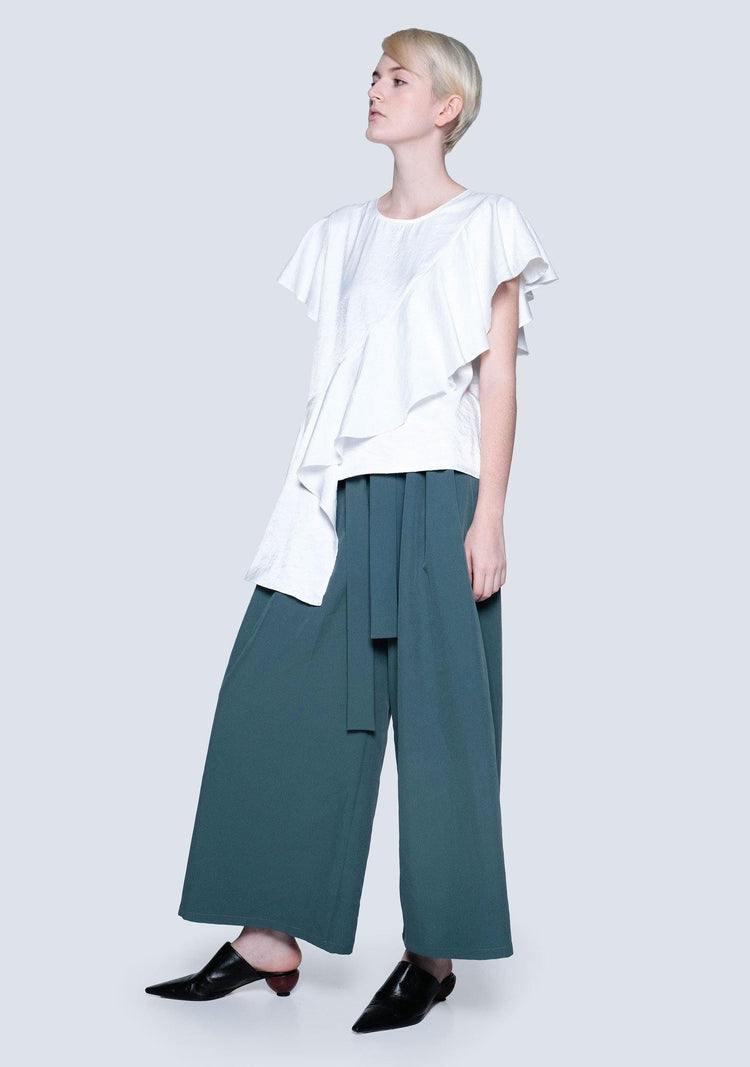 OPHELIA RUFFLE TOP - STAR WHITE - SALIENT LABEL
