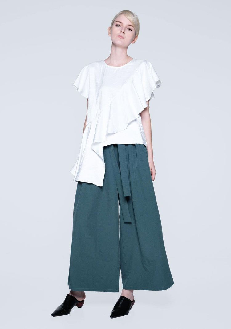 OPHELIA RUFFLE TOP - STAR WHITE - SALIENT LABEL