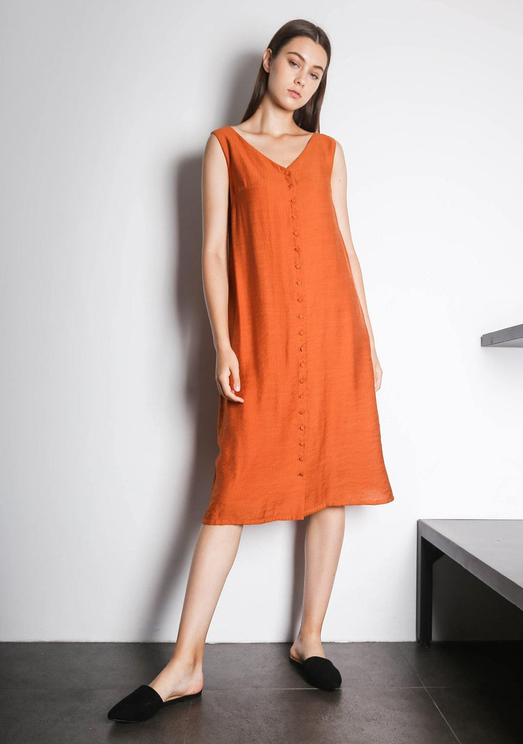 ANGELUS DRESS - DARK CHEEDAR - SALIENT LABEL