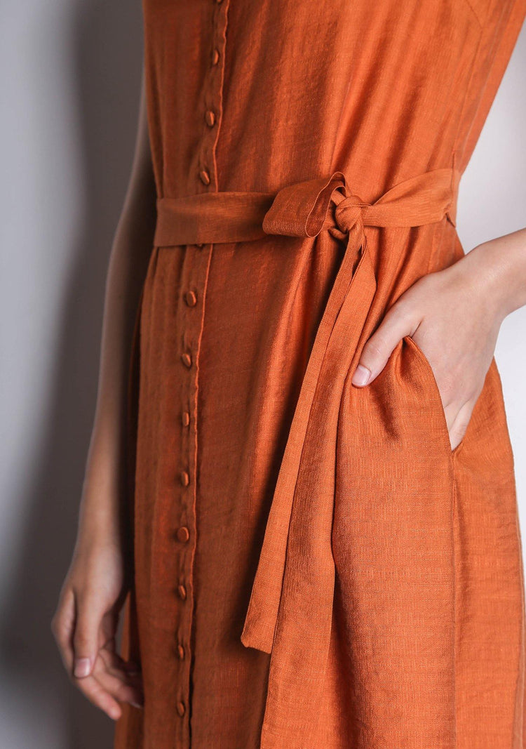 ANGELUS DRESS - DARK CHEEDAR - SALIENT LABEL