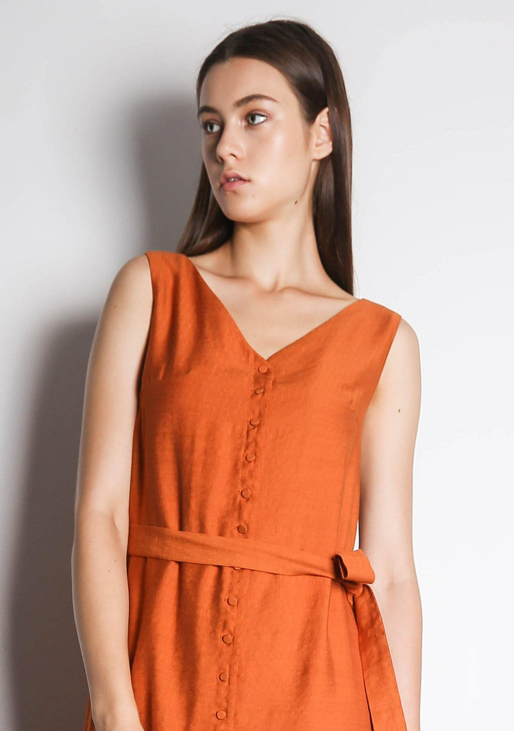 ANGELUS DRESS - DARK CHEEDAR - SALIENT LABEL