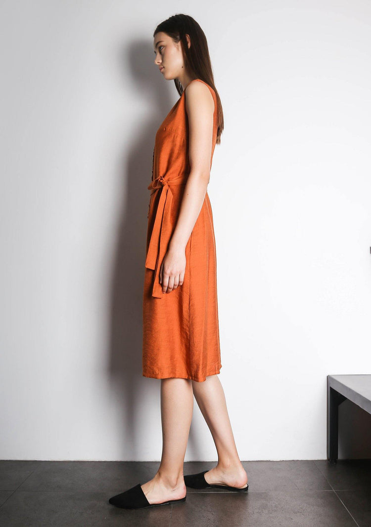 ANGELUS DRESS - DARK CHEEDAR - SALIENT LABEL