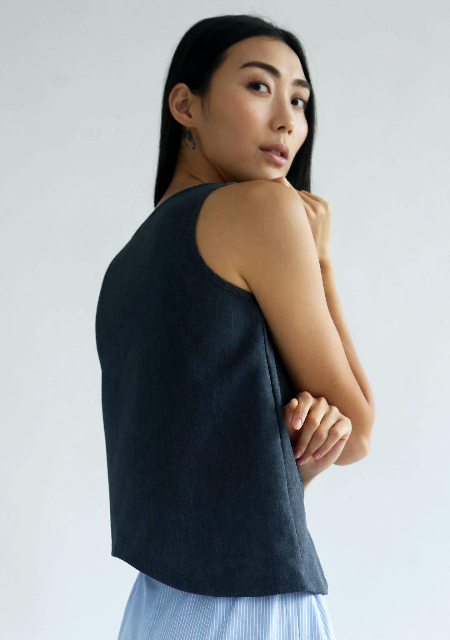 CALA TOP - MULTI (GREY/BLACK) - SALIENT LABEL