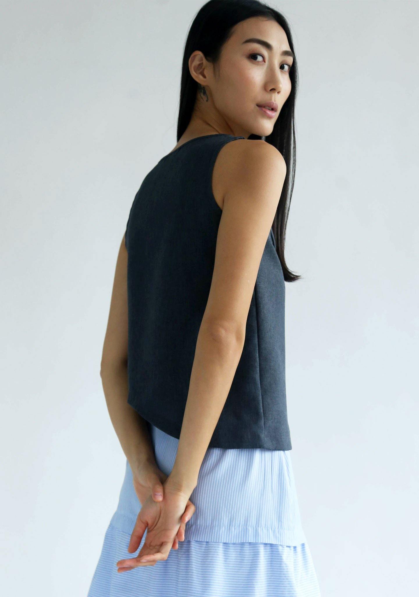 CALA TOP - MULTI (GREY/BLACK) - SALIENT LABEL