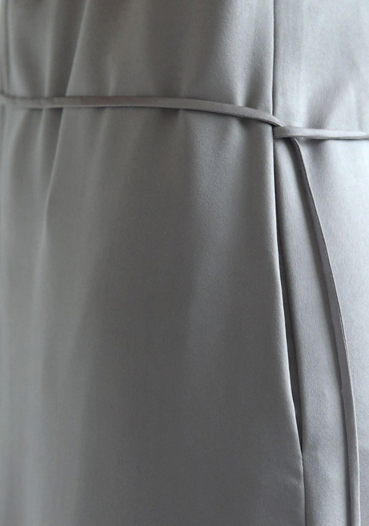 CHASIN ASYMMETRIC SLIP CAMI DRESS - PEWTER - SALIENT LABEL