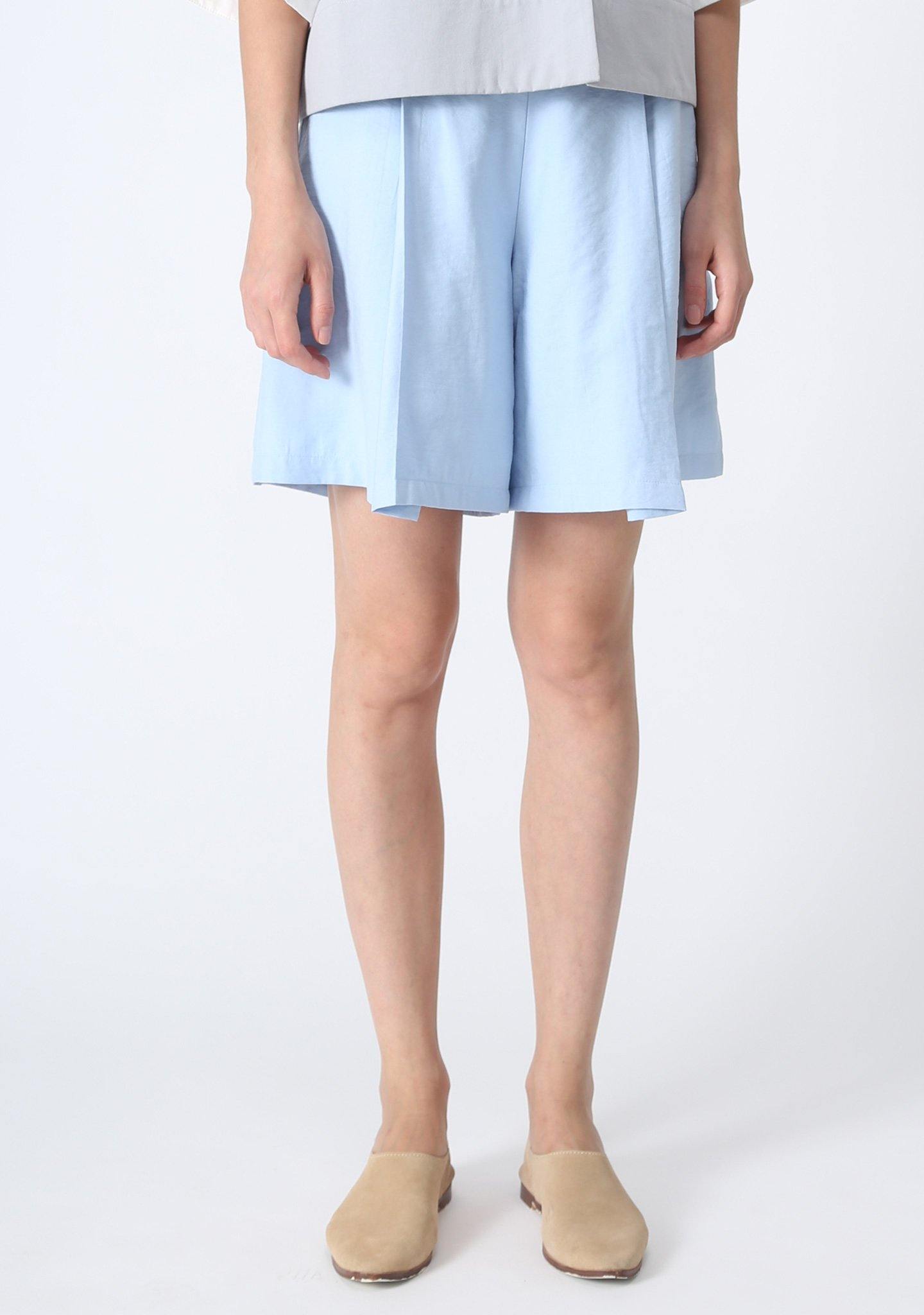 CASTRO CULOTTE SHORTS WITH PLEATS - BLUE - SALIENT LABEL
