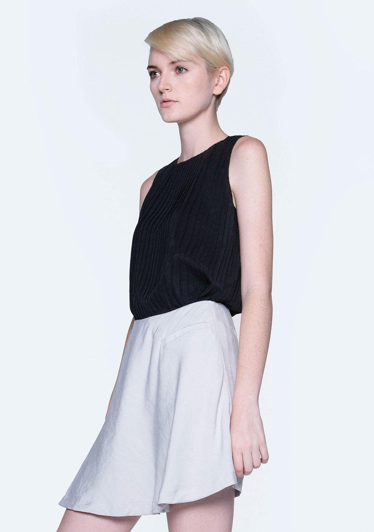 DELAINA PLEATED TOP - OBSIDIAN - SALIENT LABEL