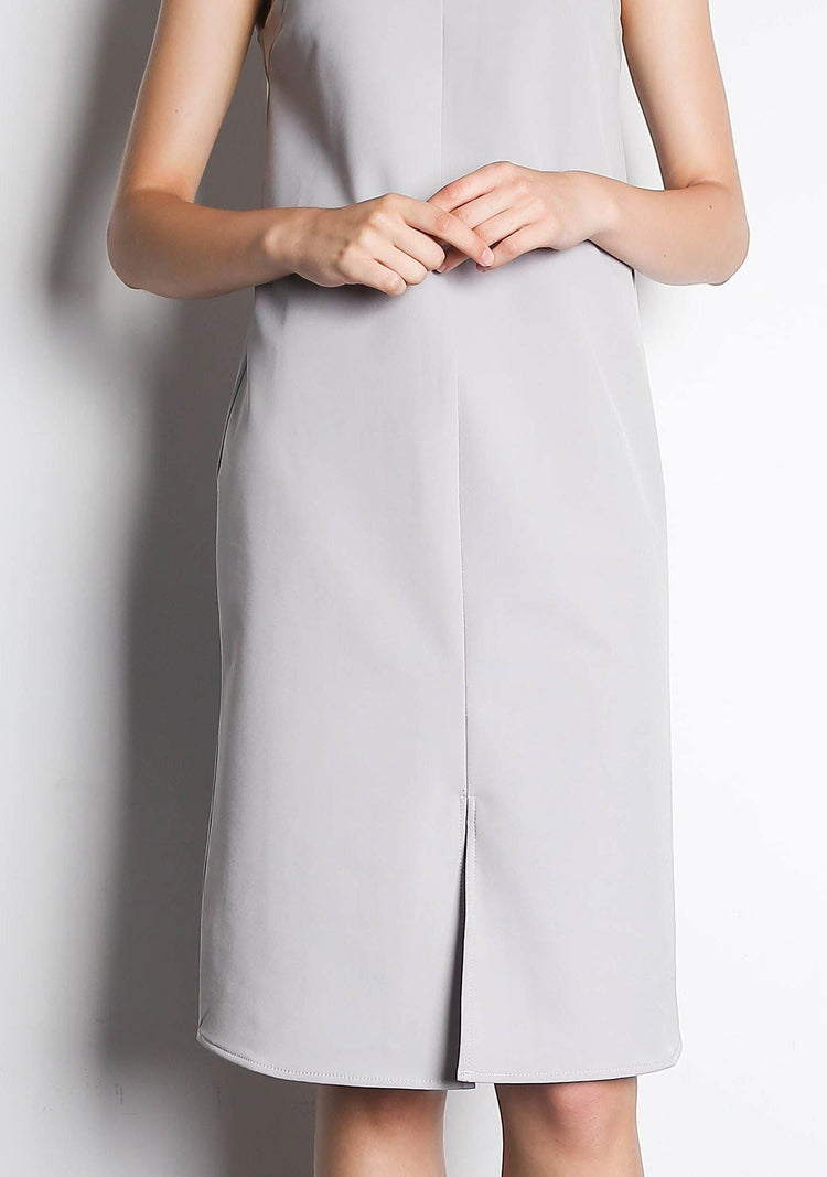 EDEN DRESS - VAPOUROUS GREY - SALIENT LABEL