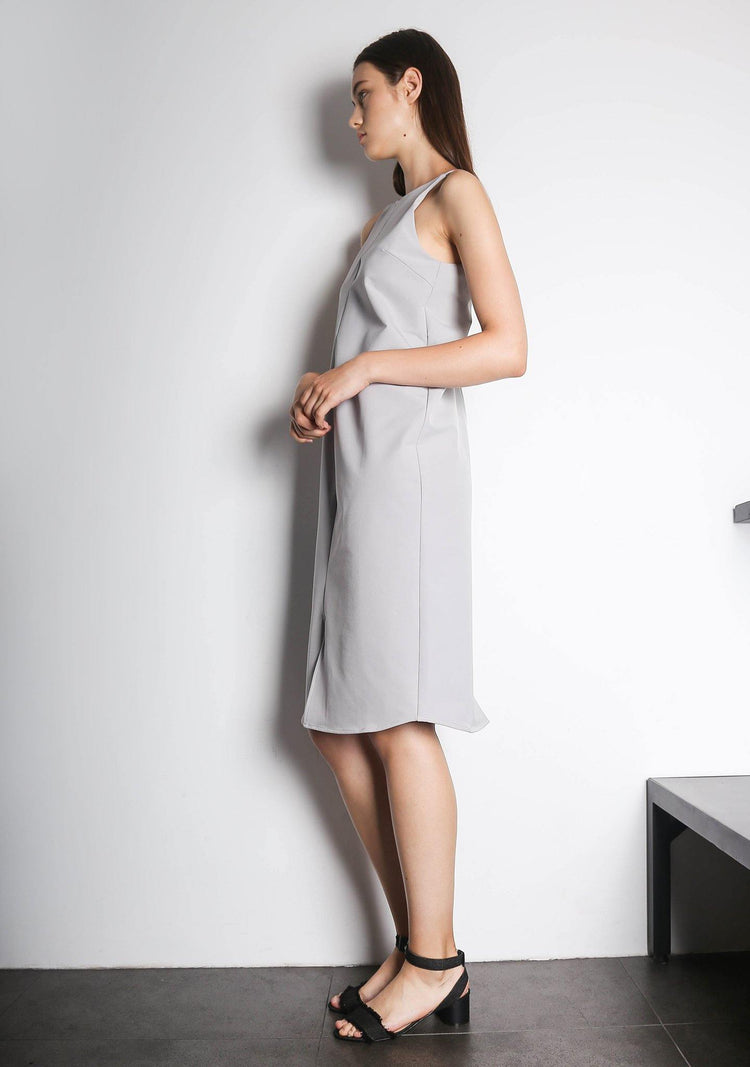 EDEN DRESS - VAPOUROUS GREY - SALIENT LABEL