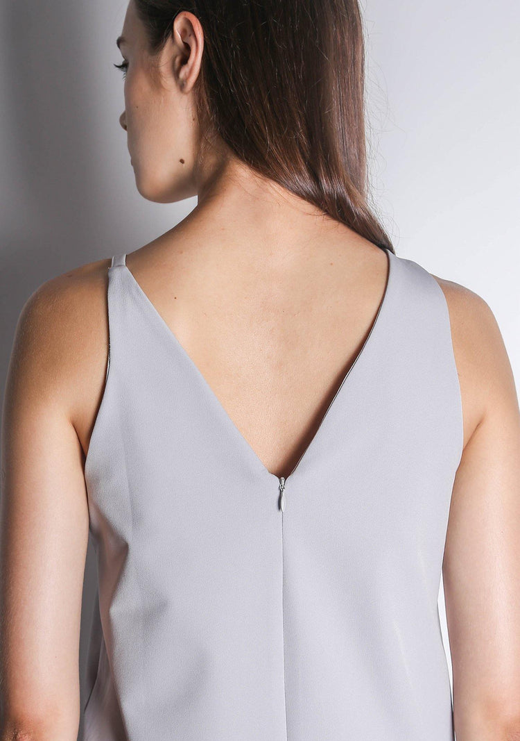 EDEN DRESS - VAPOUROUS GREY - SALIENT LABEL