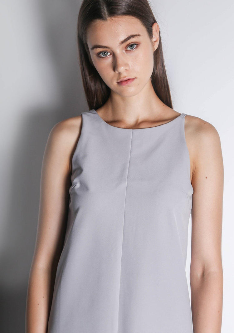 EDEN DRESS - VAPOUROUS GREY - SALIENT LABEL