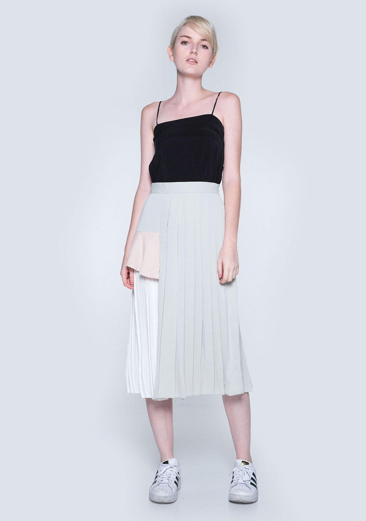 ELKIN PLEATED COLOURBLOCK SKIRT - HUSH - SALIENT LABEL
