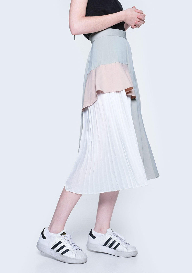 ELKIN PLEATED COLOURBLOCK SKIRT - HUSH - SALIENT LABEL