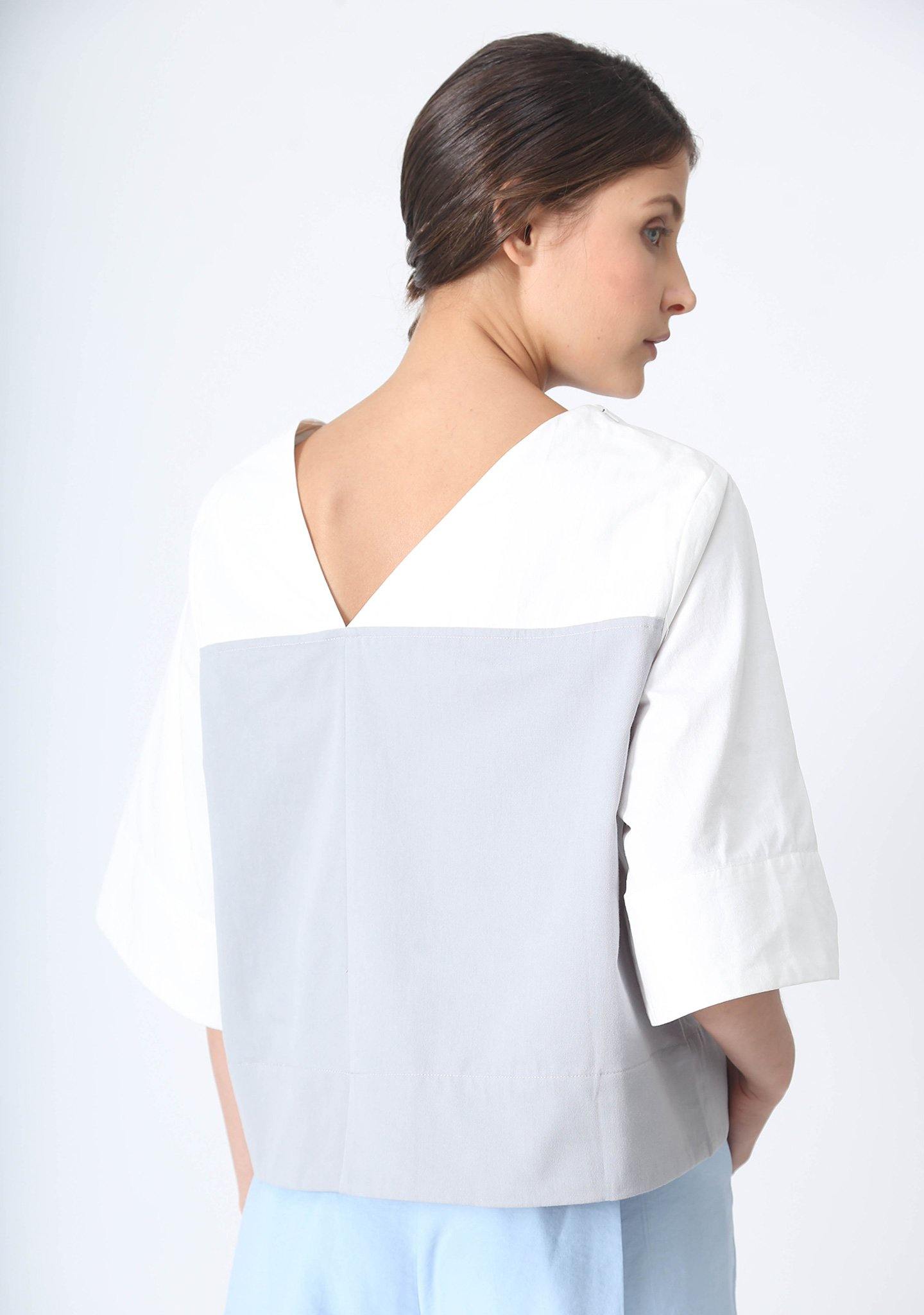 ESSEL ASYMMETRIC BOXY TOP - SALIENT LABEL