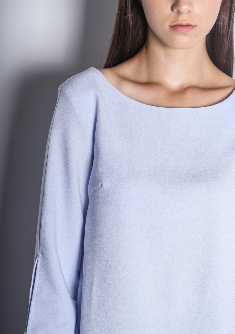 IKO LONG SLEEVED BLOUSE - POWDER BLUE - SALIENT LABEL