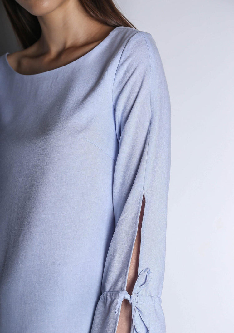 IKO LONG SLEEVED BLOUSE - POWDER BLUE - SALIENT LABEL