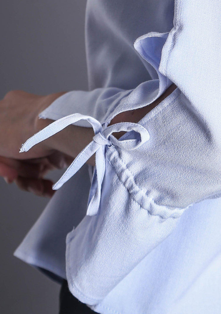IKO LONG SLEEVED BLOUSE - POWDER BLUE - SALIENT LABEL