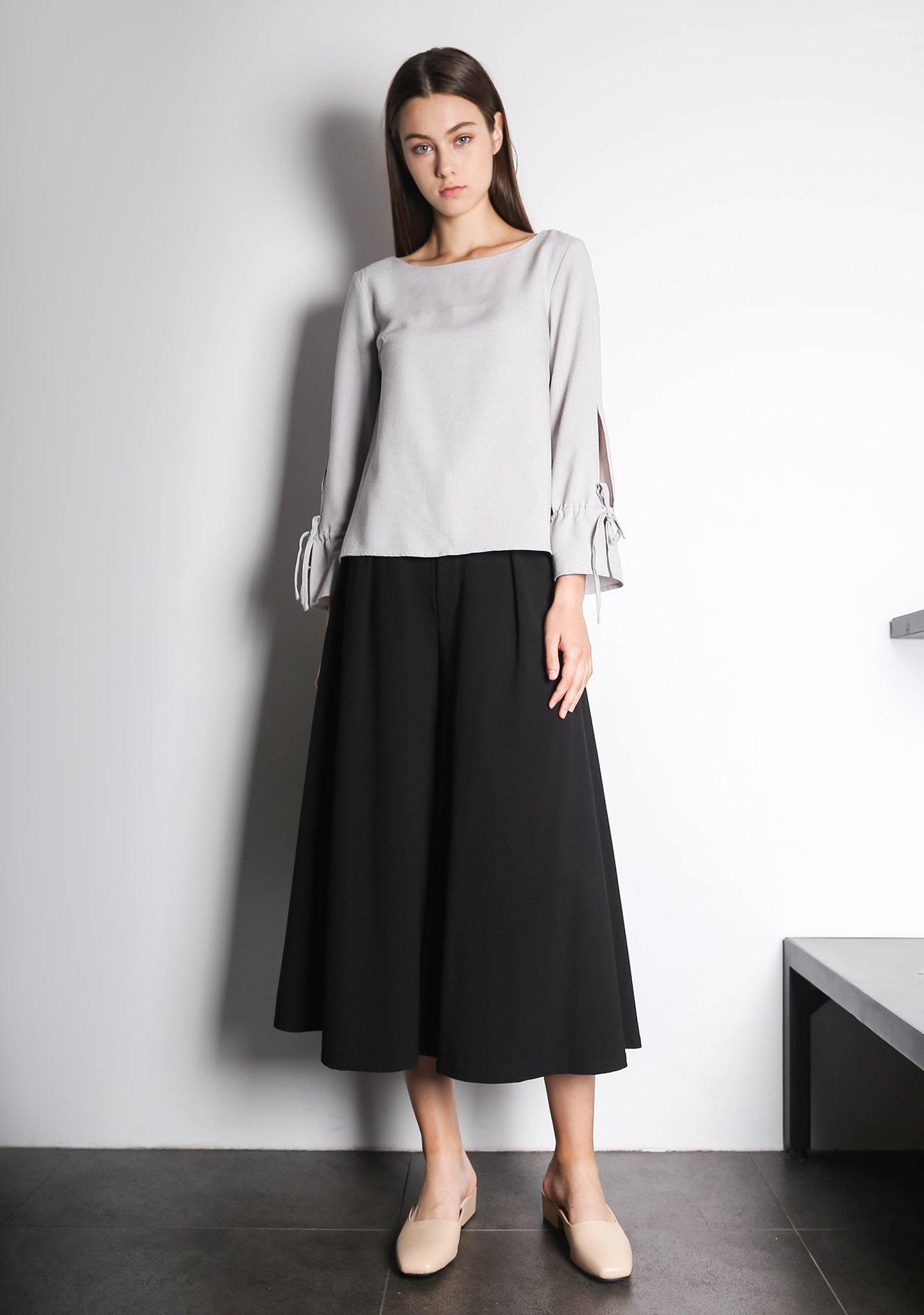 IKO LONG SLEEVED BLOUSE - SILVER CITY - SALIENT LABEL