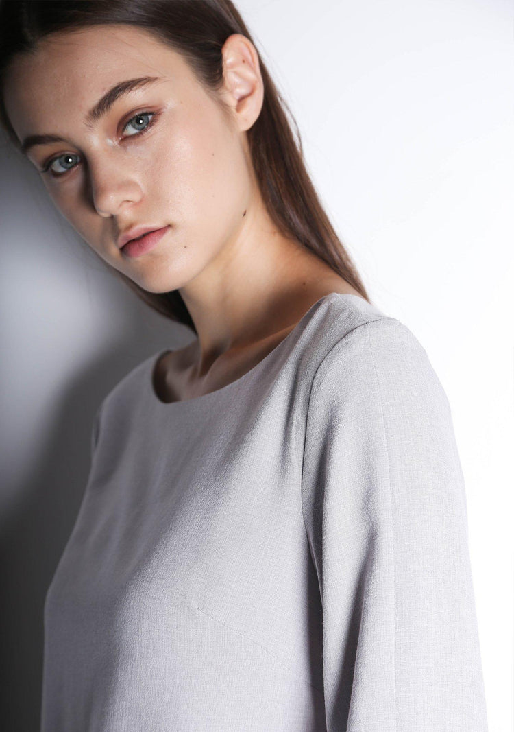 IKO LONG SLEEVED BLOUSE - SILVER CITY - SALIENT LABEL