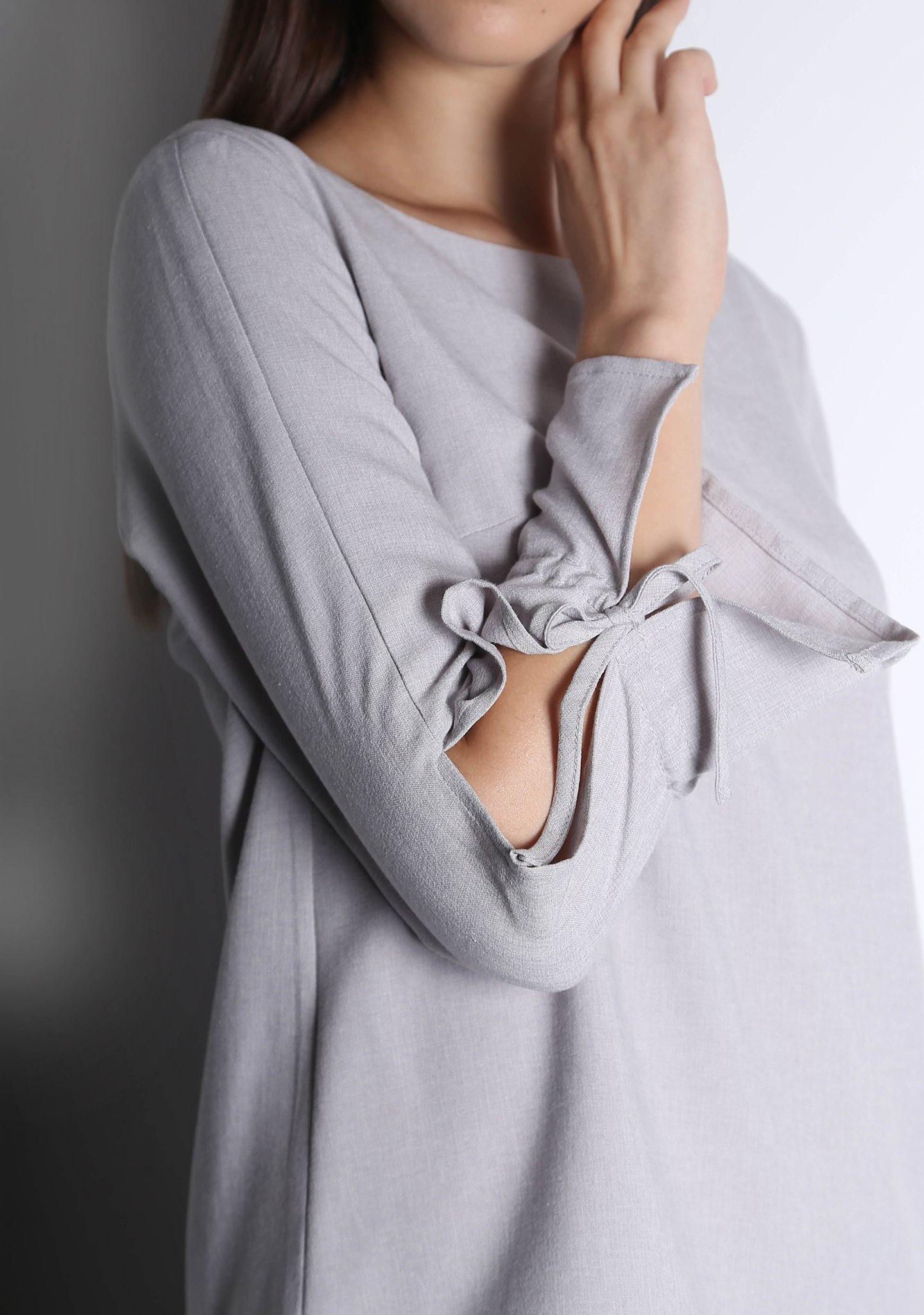 IKO LONG SLEEVED BLOUSE - SILVER CITY - SALIENT LABEL