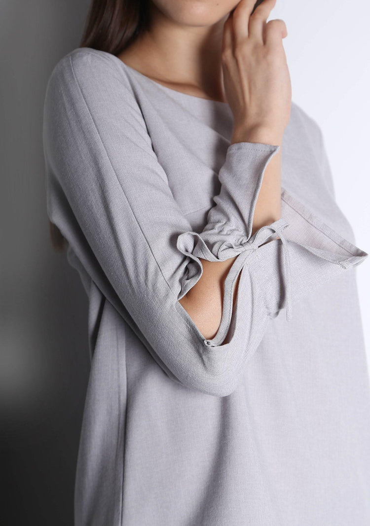 IKO LONG SLEEVED BLOUSE - SILVER CITY - SALIENT LABEL