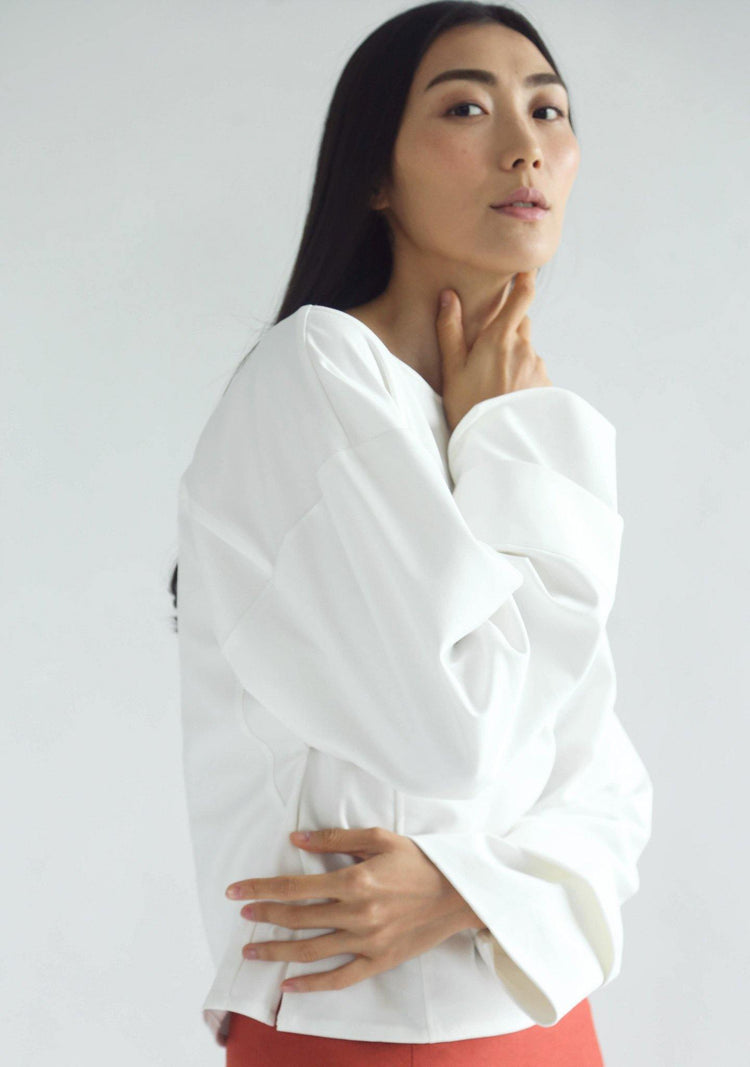 INGRID OVERSIZED BLOUSE - WHITE - SALIENT LABEL