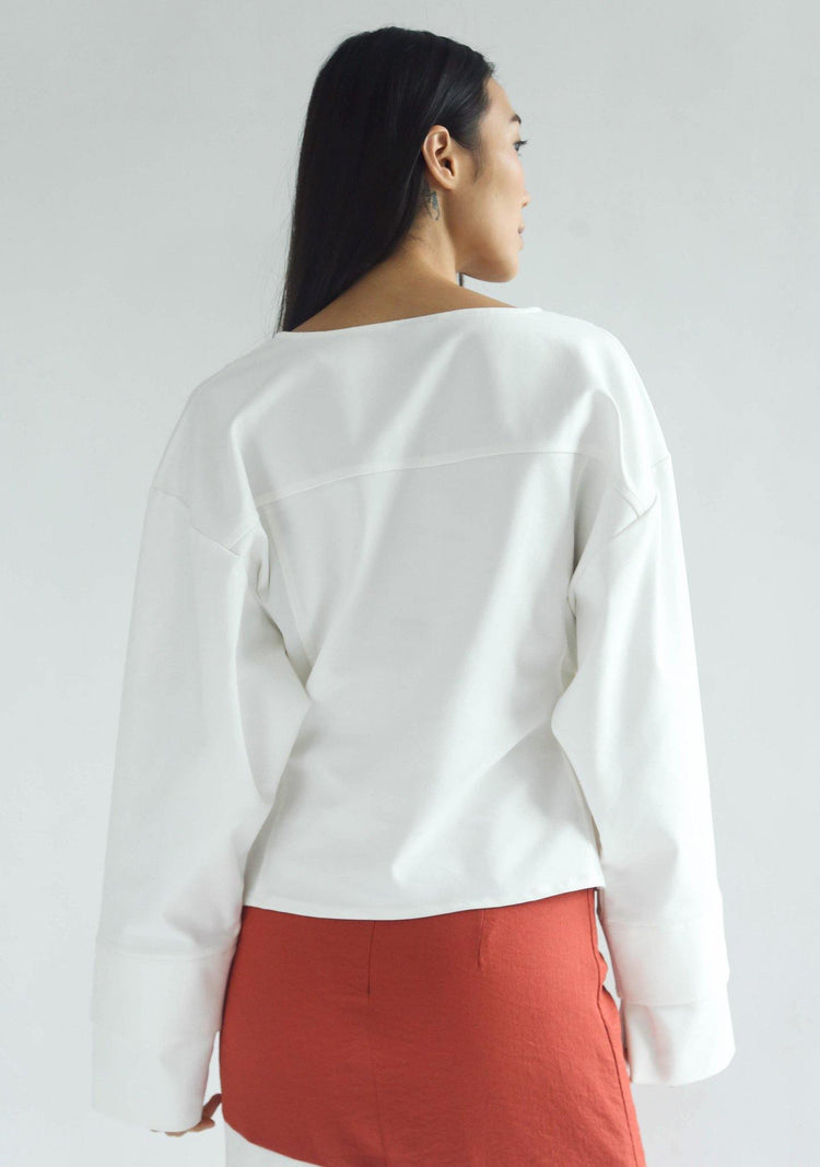 INGRID OVERSIZED BLOUSE - WHITE - SALIENT LABEL