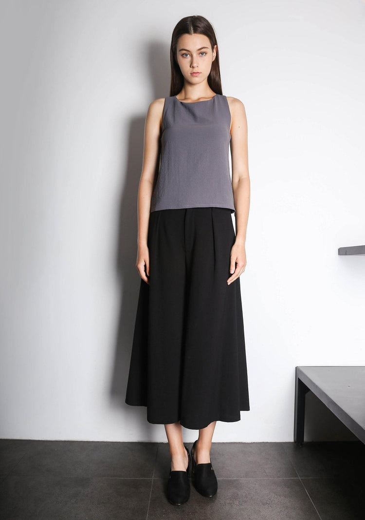 ISHA ASYMMETRIC BACK TOP - DARK GULL GREY - SALIENT LABEL