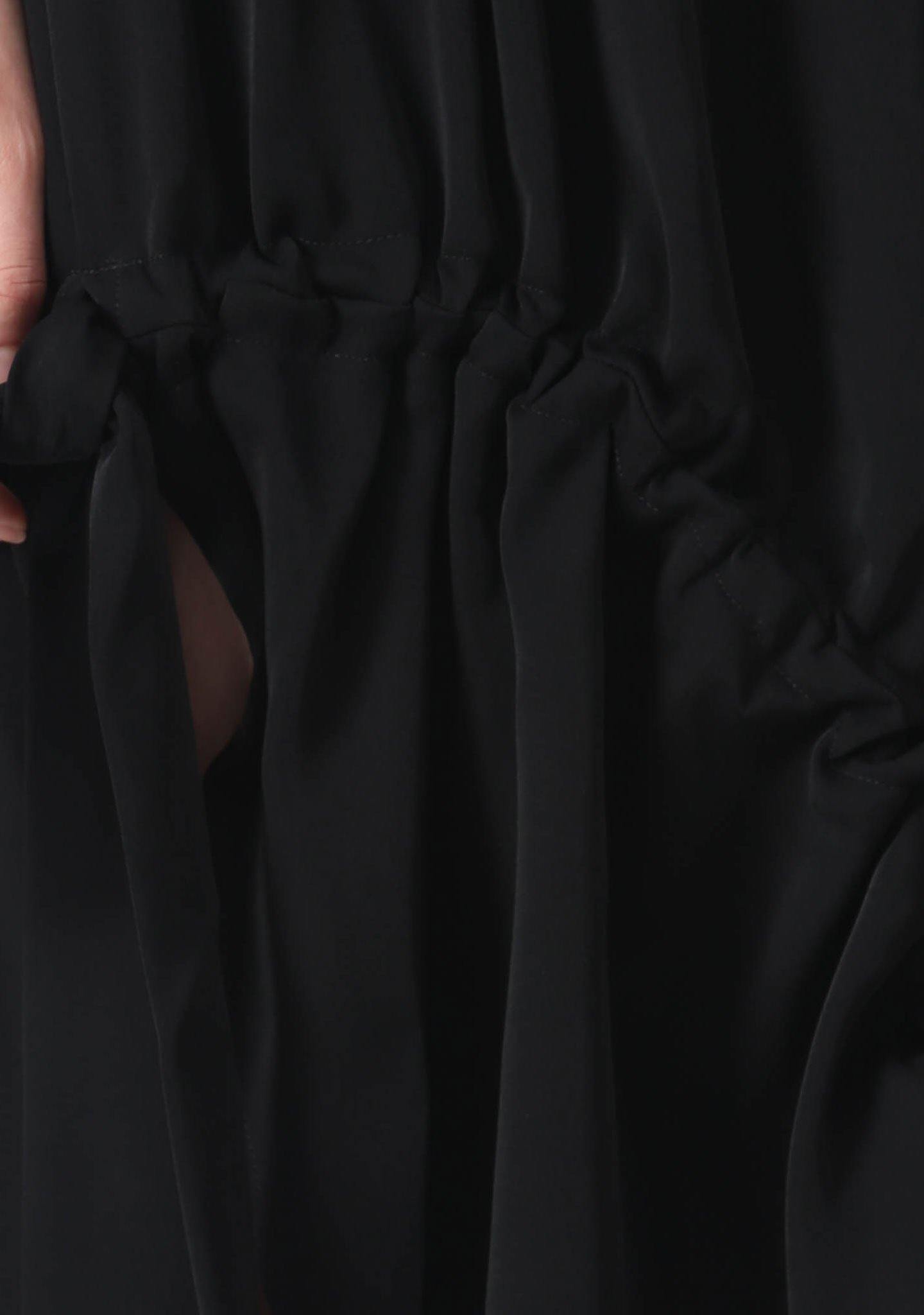 KAI MIDI DRAWSTRING DRESS - BLACK - SALIENT LABEL