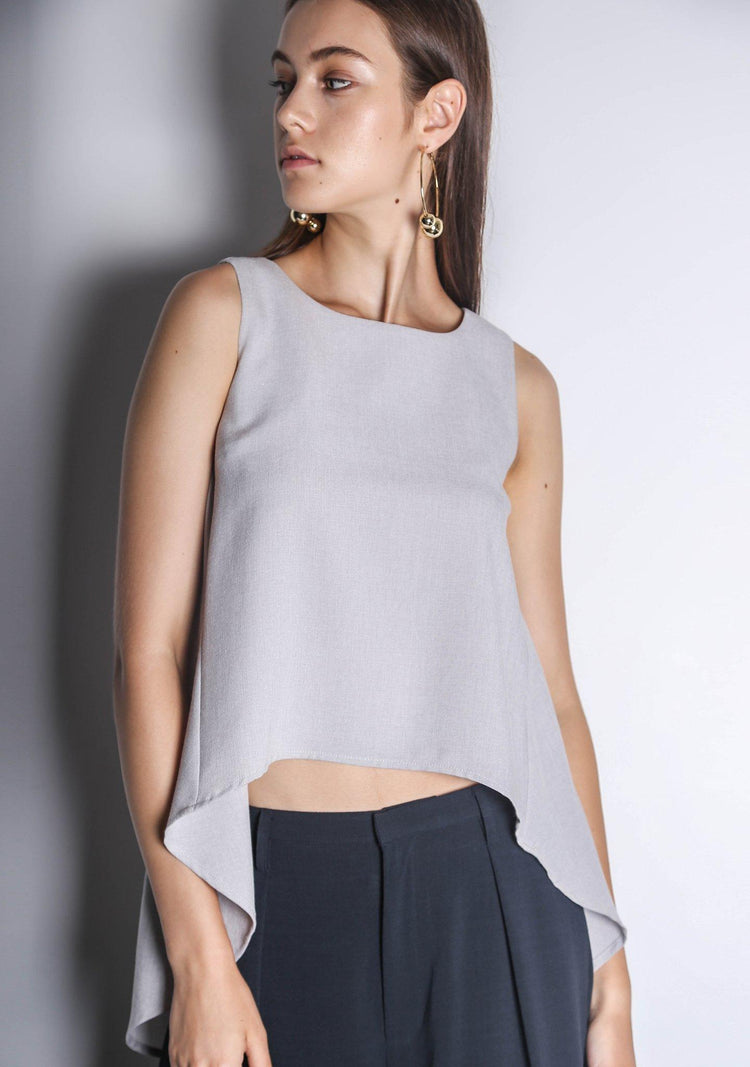 KETEL DIP BACK HEM TOP - SILVER CITY - SALIENT LABEL