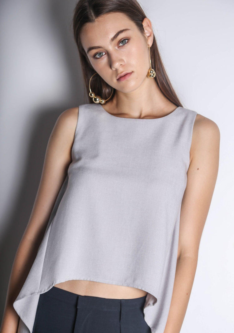 KETEL DIP BACK HEM TOP - SILVER CITY - SALIENT LABEL