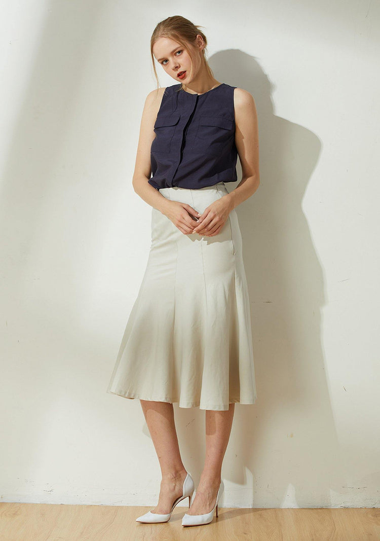 Kierce Mermaid Skirt - Oyster - SALIENT LABEL