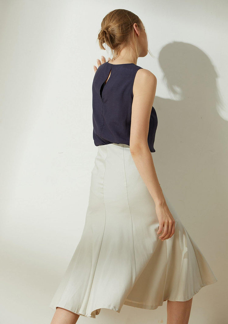 Kierce Mermaid Skirt - Oyster - SALIENT LABEL