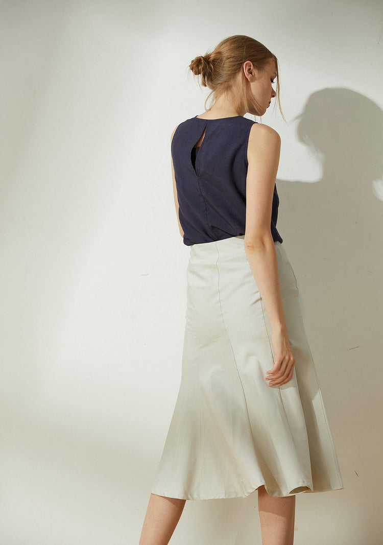 Kierce Mermaid Skirt - Oyster - SALIENT LABEL